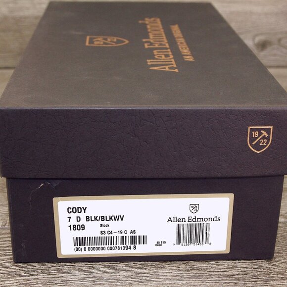 * NIB * $395 Allen Edmonds CODY Dress Loafer 7 D Black * add $15 new Cedar Trees